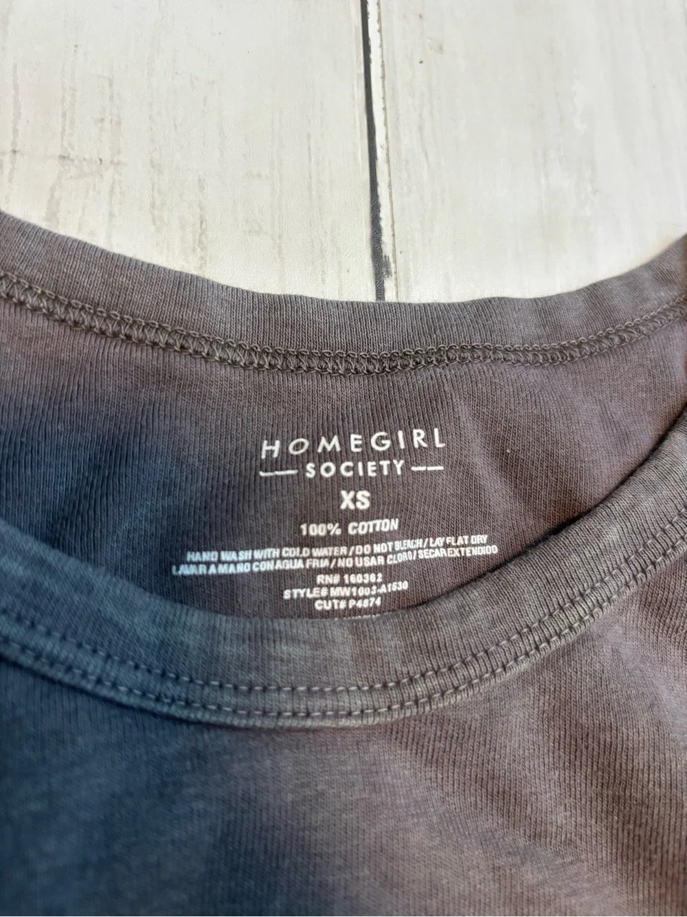 Homegirl Society Charcoal Tank with White Motorcycle Graphic